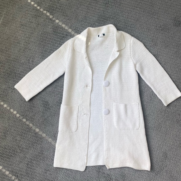 White j.crew knitted coat - Picture 6 of 8